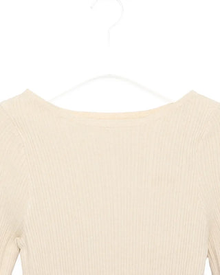 Slit Button Rib Knit