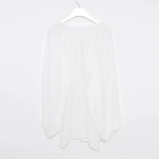 Deep V-neck sheer blouse