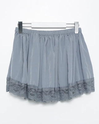 Wide lace hem mini flare skirt