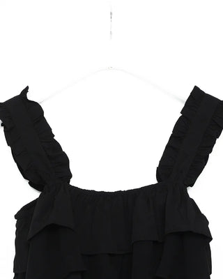 Tiered Sleeveless Banding Pants Set