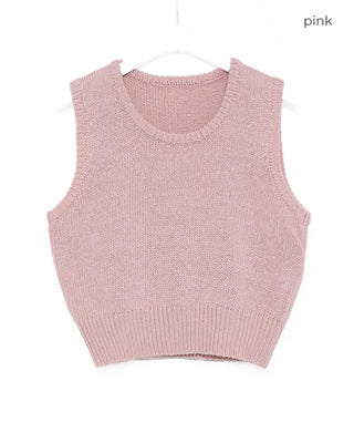 U-neck wool vest