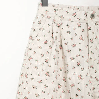 Flower corduroy shorts