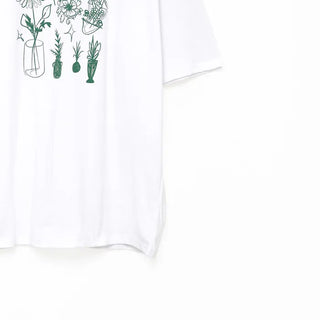 Flower Print Half-Sleeve T-Shirt