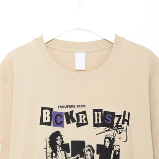 Rock band print short-sleeved T-shirt