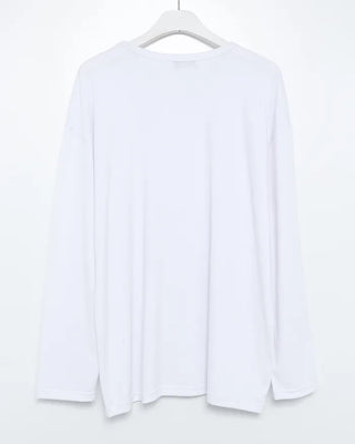(Unisex) U-neck simple long-sleeve cut and sew