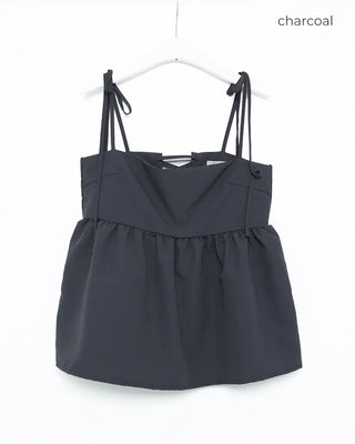 Back shoelace peplum camisole