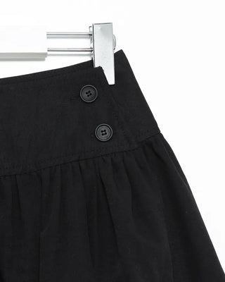 Waist button shirring button midi skirt