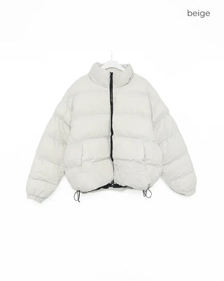 Eco-leather oversized padded jacket