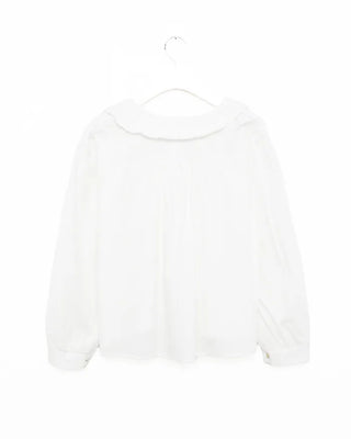 Round lace collar blouse