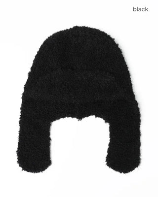 Knit hat with button ear flaps