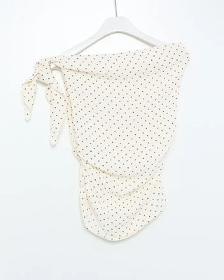 Polka dot off-shoulder blouse