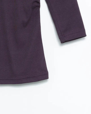 Jewel neck cropped sleeve T-shirt