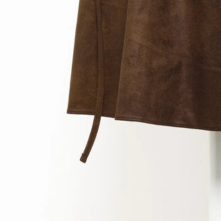 Suede wrap skirt
