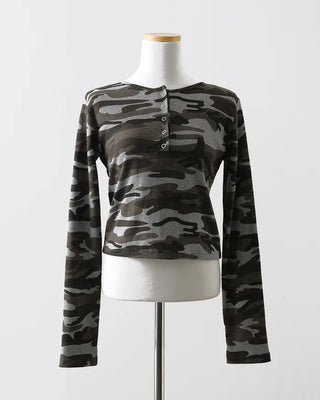 [4th Re-release] (ORIGINAL) Lettering Camo Long Sleeve T-Shirt