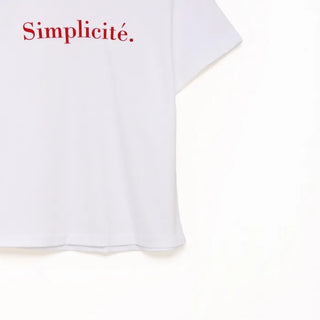 Simple lettering short-sleeved T-shirt