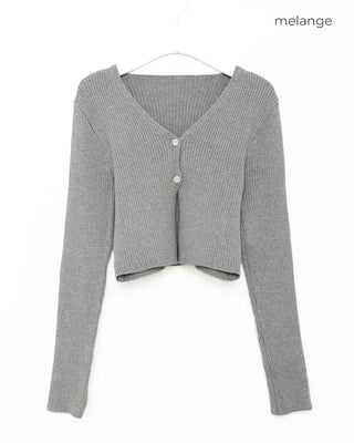 Ribbed Cropped Cardigan