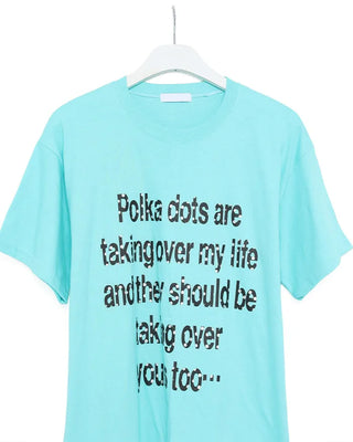 Dot lettering print short-sleeved T-shirt
