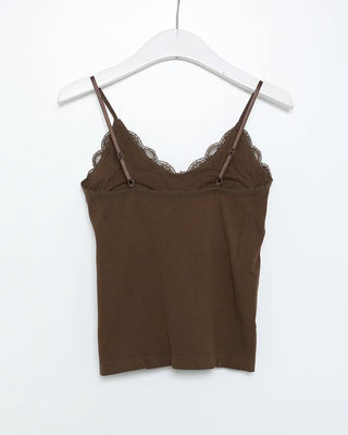 Lace camisole with built-in cups