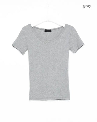 Jewel Neck Modal Half T-Shirt