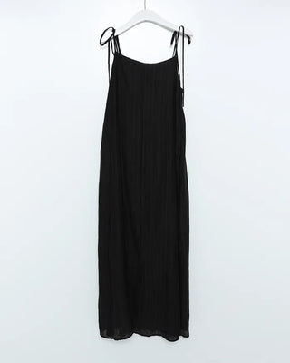 Ribbon Strap Shirred Gathered Dress