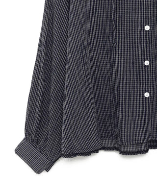 Checked hooded shirt