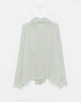 See-through polka dot tie blouse