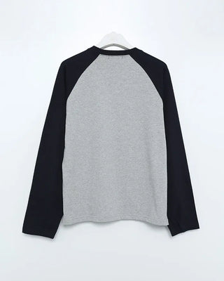 Color-block raglan long-sleeved T-shirt