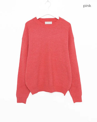 Rib-knit crew neck