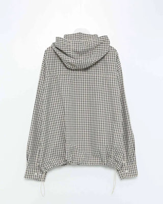 Gingham check oversized hoodie shirt