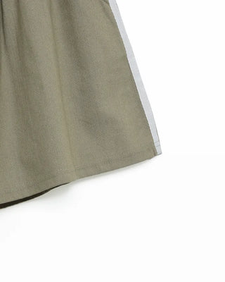 Two-line track elastic waist shorts