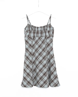 Checked layered camisole dress