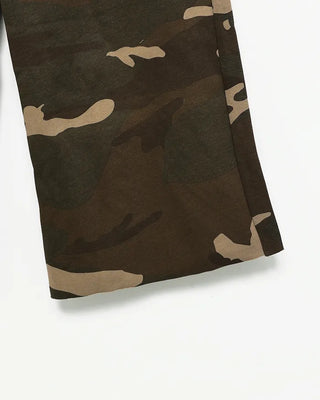 Camouflage Cut-Off Hem Easy Pants