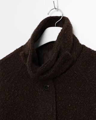 High-neck boucle coat