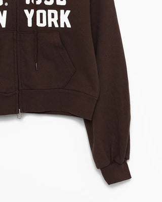 EST.1892 Patch Cropped Double Zip Hoodie