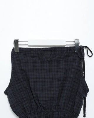 Checked halter neck sleeveless top