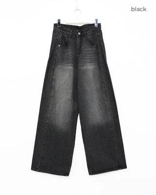 Wide denim pants