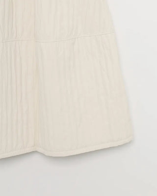 Elastic waist flared long skirt