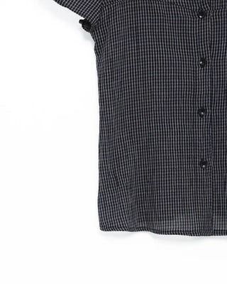 Checked Shirring Short-Sleeve Shirt