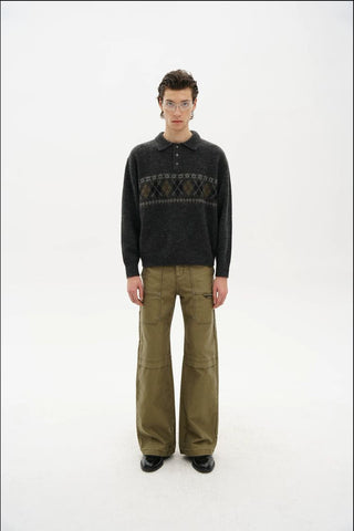 [MASONPRINCE] Fair Isle Pattern Knit Sweater
