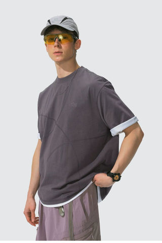 [Monterest] 7A Antibacterial Stitch Panel Relaxed Tee