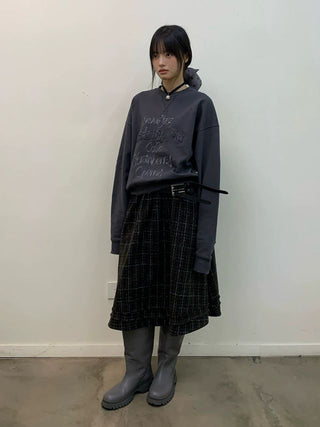 NEVERSEEZ Distressed Patch Embroidered Sweatshirt