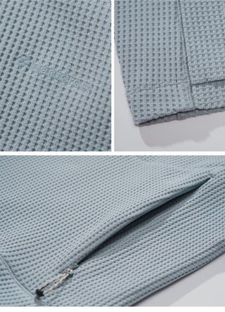 [Monterest] Waffle Knit Zip-Up Cardigan Jacket