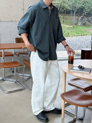 Haze Aging Fade Washed Shirt