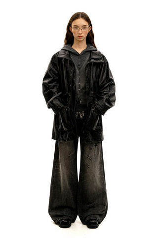 [Moromoro2] Old Hooded Long T-Shirt