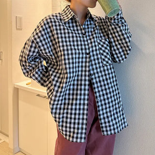 Loose check shirt
