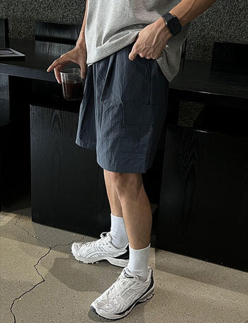 Cargo Nylon Bermuda Banded Pants (cool fabric)