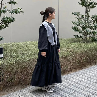 Waist strap long dress