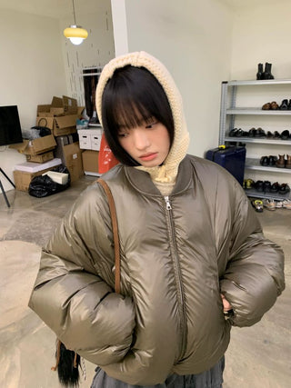 [NEVERSEEZ] Cropped Puffer Down Jacket