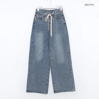 String denim pants