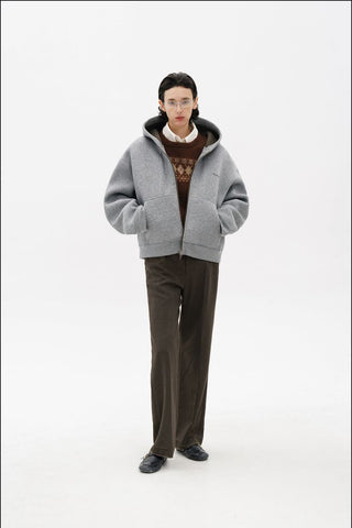 [MASONPRINCE] Heavyweight Air Layer Stand Collar Hoodie Set